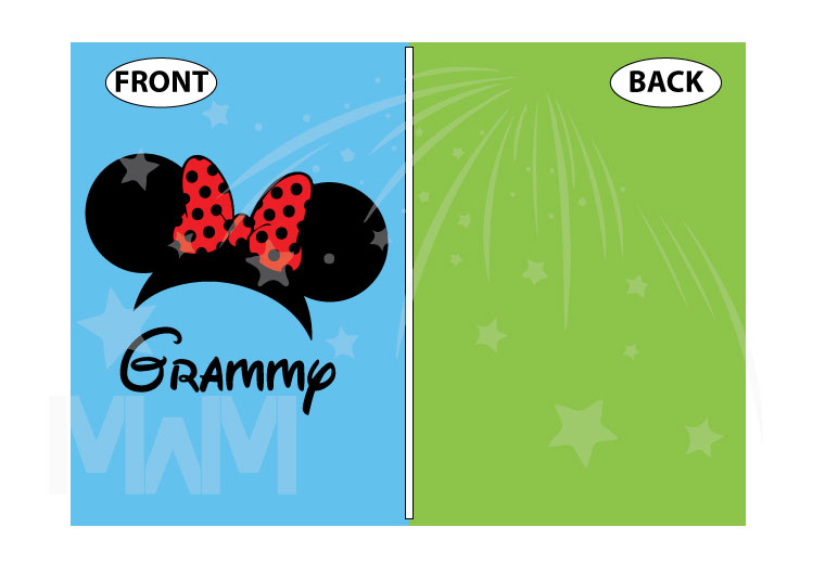 Shirt for Grammy with Minnie Mouse Head and Ears cute red polka dots bow, married with mickey