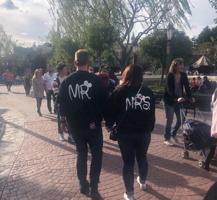 Disney Mr Mrs Matching Couple Shirts With Mickey Minnie Mouse Kissing married with mickey black sweaters
