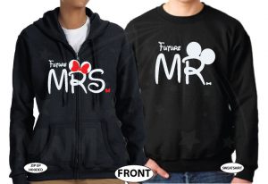 Super cute matching couples t-shirts Disney inspired for future Mr and Mrs big ears etsy store plus over sizes 5XL disneymoon honeymoon ebay, married with mickey black matching shirts