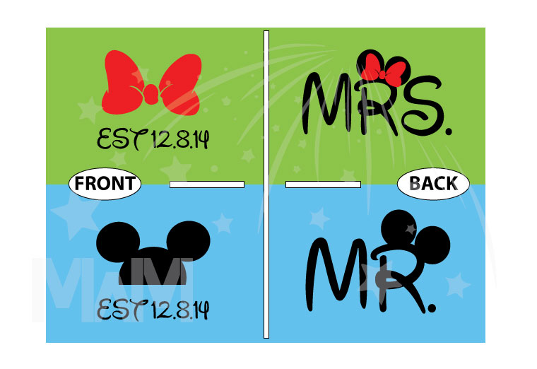 Perfect wedding gift beautiful matching Mr and Mrs sweatshirts with Mickey Mouse ears Minnie Mouse red bow cruise family vacation trip etsy, married with mickey
