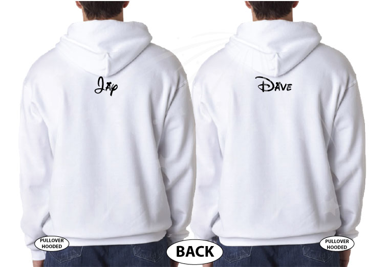 Personalized LGBT Gay matching tee t-shirts for Prince Charming I'm his and He's my super cute couples vacation Walt Disney World land, married with mickey, white matching hoodies