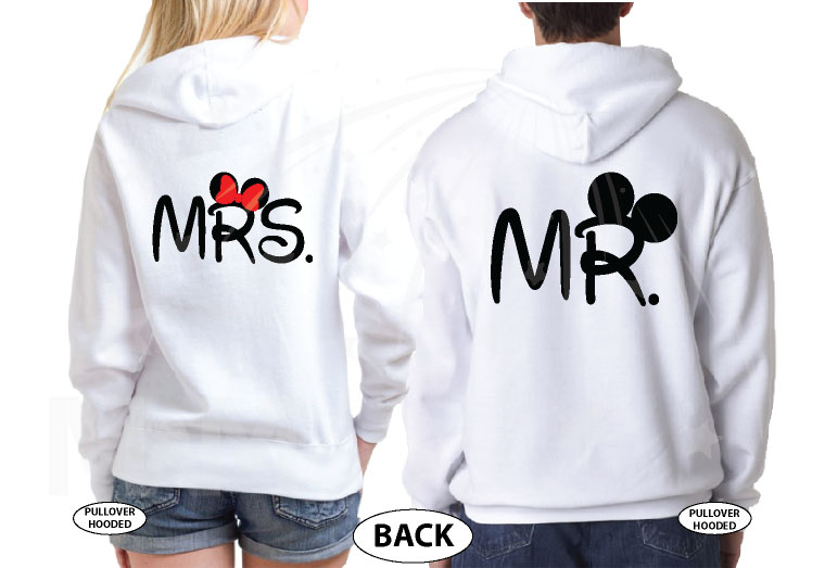 Cute matching couple shirts Celebrating Our Anniversary at Mickey Minnie Mouse Kissing for Mr and Mrs with custom date 5XL sweaters, married with mickey, white hoodies