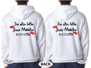 Etsy LGBT Gay I'm With Him Just Married With Wedding Date Cute Shirts, married with mickey, white sweaters