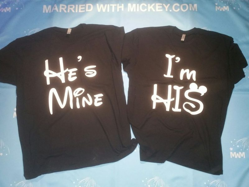 LGBT Gay Matching Shirts I'm His He's Mine With Initials Custom Wedding Date married with mickey black tees