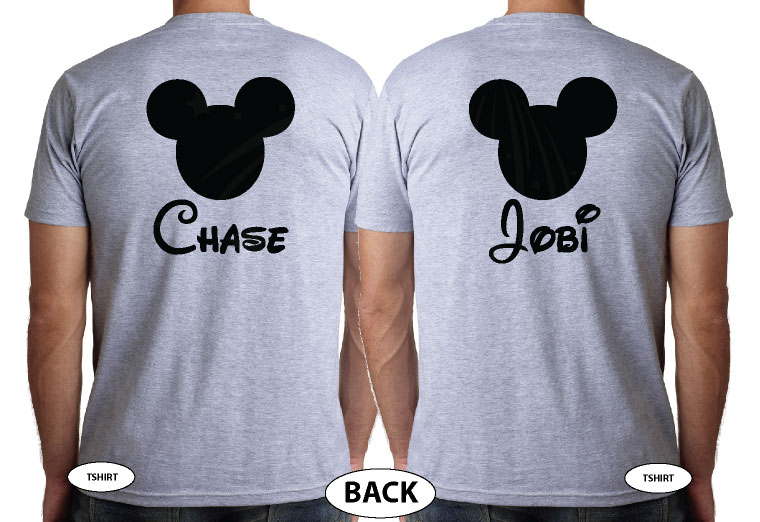 500563 LGBT Gay I'm His Prince He's My Prince Mickey Mouse With Custom Names grey t-shirts