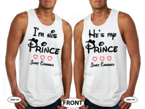 500563 LGBT Gay I'm His Prince He's My Prince Mickey Mouse With Custom Names white mens tank tops